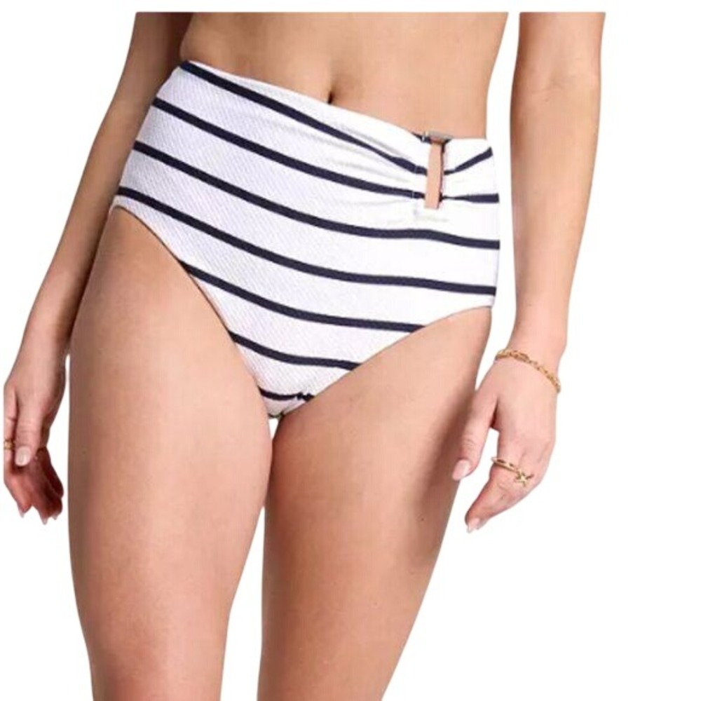 CALIA Women's Asymmetrical Rectangle Trim Swim High Rise Bottoms Size 2XL NWT
